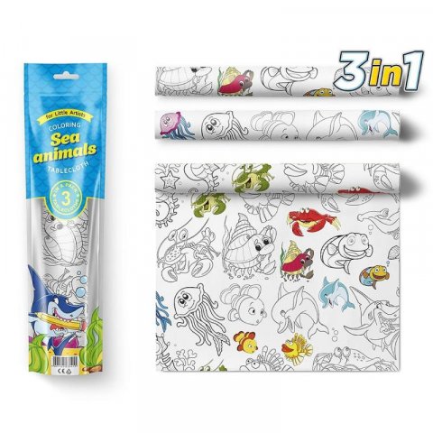 neuveden: PEXI Malovací ubrusy 3v1 - Mořská zvířátka (Sea Animals)