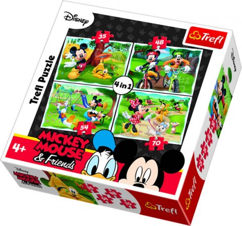 neuveden: Trefl Puzzle Mickey Mouse a přátelé v parku 4v1 (35,48,54,70 dílků)