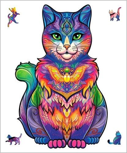 : Dřevěné puzzle - Starověká kočka
