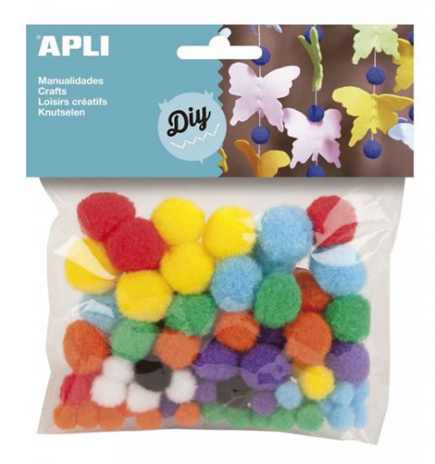 neuveden: APLI POM-POM kuličky/mix vel. 78ks