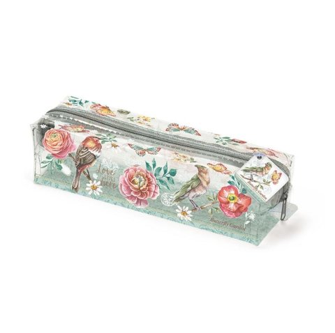 neuveden: Penál průhledný s barevným potiskem Butterfly Garden