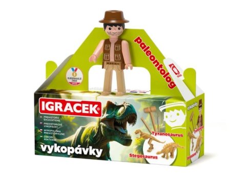 neuveden: Igráček Paleontolog - figurka s vykopávkami dinosaurů Tyranosaura a Stegosa