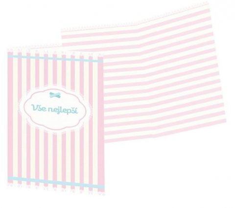 neuveden: Přání standard - Vše nejlepší růžové proužky /10x15cm neuveden: Přání standard - Vše nejlepší růžové proužky /10x15cm