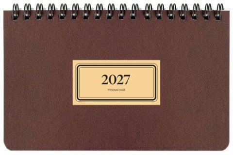 : Diář 2027 týdenní na šířku RETRO, černý