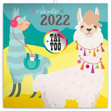 neuveden: Kalendář 2022 poznámkový: Šťastné lamy, 30 × 30 cm