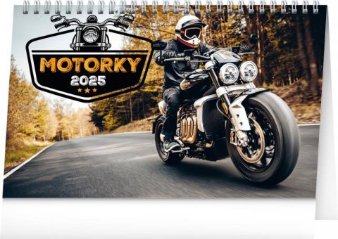 neuveden: Kalendář 2025 stolní: Motorky, 23,1 × 14,5 cm