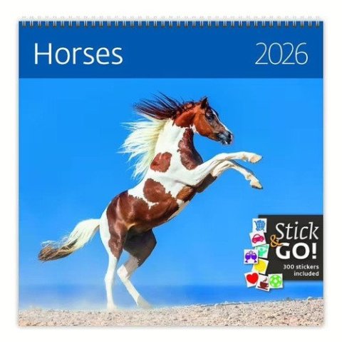 neuveden: Kalendář nástěnný plánovací 2026 - Horses