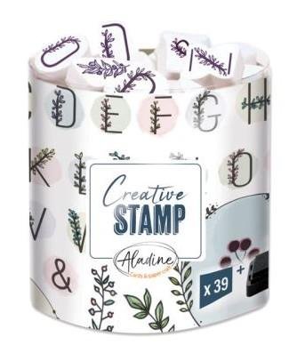 neuveden: Razítka Creative Stamp - Květinová abeceda a věnečky, 39 ks