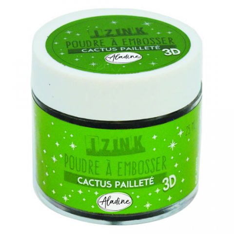 neuveden: Embosovací prášek IZINK - zelený třpytivý, 25 ml