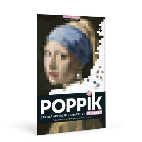 neuveden: Poppik Malý samolepkový plakát - VERMEER (Dívka s perlovými náušnicemi)