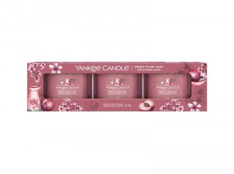 neuveden: YANKEE CANDLE Sweet Plum Sake svíčka votivní 3ks sada