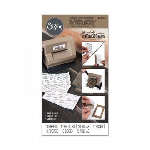 neuveden: SIZZIX oboustranně lepící transparentní fólie 12,1 cm x 6,4 cm (10 ks )