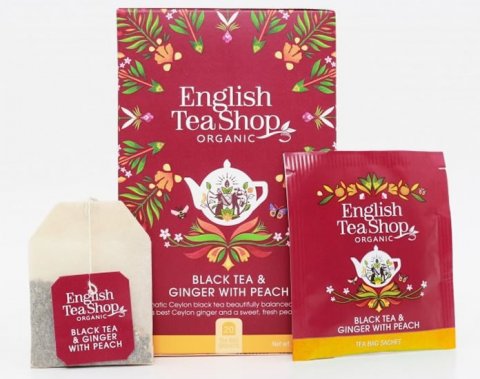 neuveden: English Tea Shop Čaj Zázvor broskev, 20 sáčků