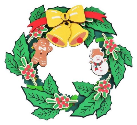 neuveden: 3D Dřevěná skládačka: Vánoční věnec