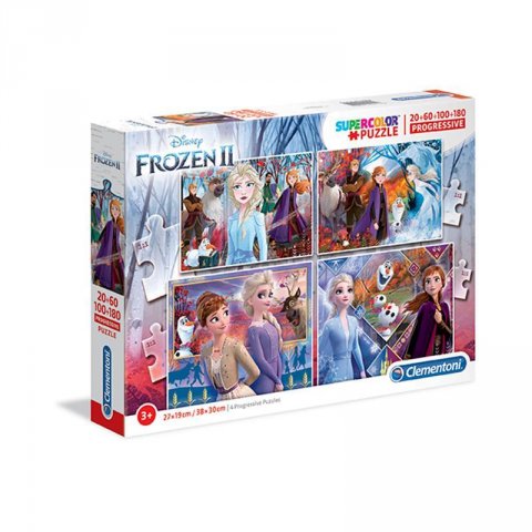 neuveden: Puzzle Progressive Frozen II 4v1 (20+60+100+180 dílků)
