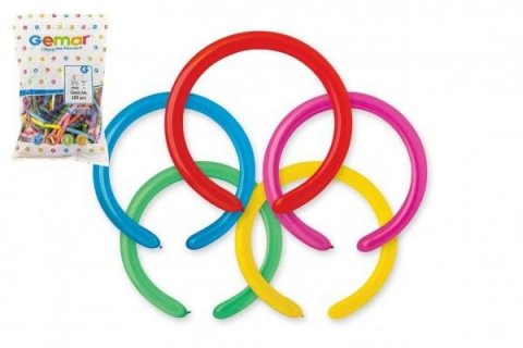 neuveden: Balonek/Balonky nafukovací had tvarovací 100ks v sáčku 25x30cm karneval