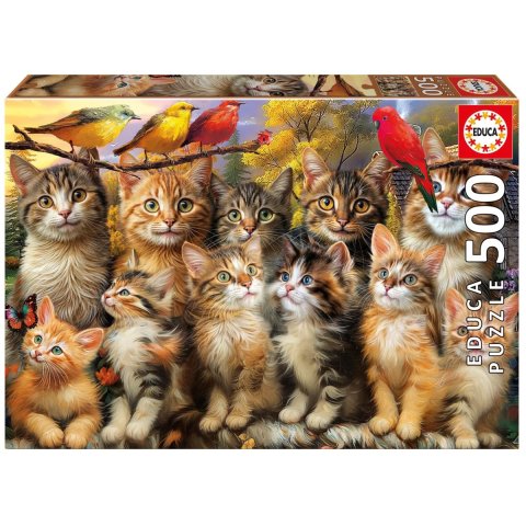 neuveden: Puzzle Kočky a ptáci 500 dílků