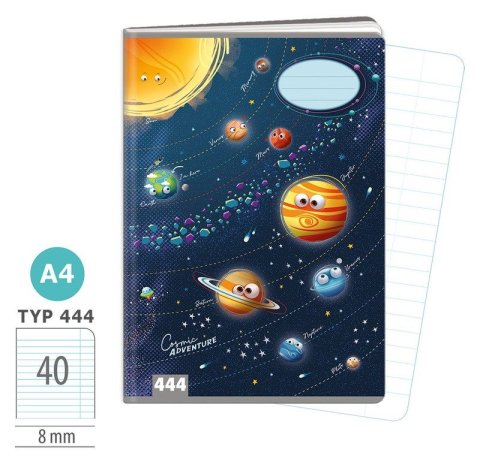 : Školní sešit A4, 40 listů, typ 444 Cosmic adventure