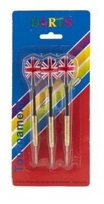 neuveden: Házecí šipky s kovovým hrotem 15 cm kov/plast - 3 ks na kartě