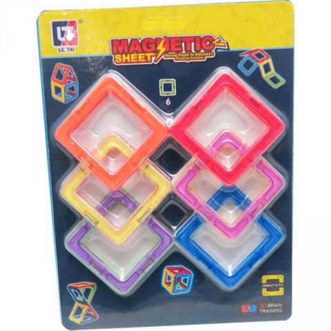neuveden: Magnetická stavebnice - MAGNETIC SHEET 6 dílků