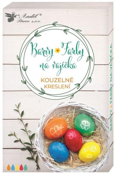 neuveden: Barvy na vajíčka gelové Kouzelné kreslení, 5ks, rukavice, fix, tekutina