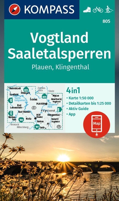 : Vogtland, přehrady Saale, Plauen, Klingenthal 1:50 000 / turistická mapa KO