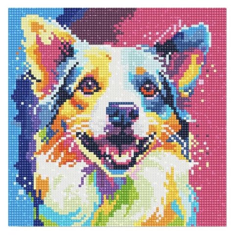 : Mini diamantové malování - Pes Pop Art 25x25cm bez rámu