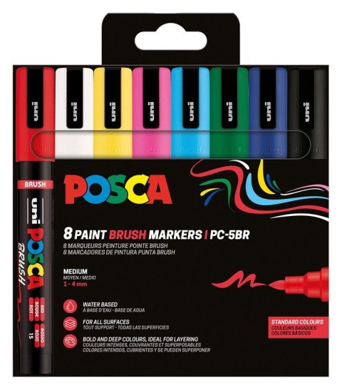 neuveden: Posca sada popisovačů PC-5BR - základní barvy 1 - 4 mm (8 ks)