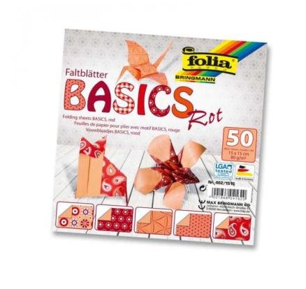 neuveden: Folia Origami papíry na skládání 10 x 10 cm - červené 80 g