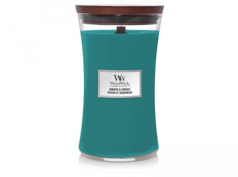 neuveden: WoodWick Juniper & Spruce svíčka váza 609g