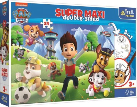 neuveden: Trefl Puzzle Super maxi Tlapková patrola Dobrodružství 24 dílků - oboustran