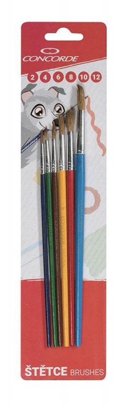 neuveden: Concorde Sada štětců Color kulaté 6 ks