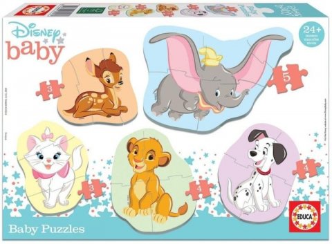 neuveden: Puzzle baby Disney zvířata 2 5v1 (3-5 dílků)