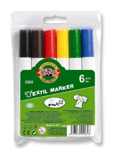 neuveden: Koh-i-noor znackovače na textil 3205 / 6ks
