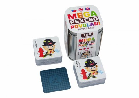 neuveden: Mega Pexeso Povolání 128 karet v plechové krabičce 6x6x8,5cm