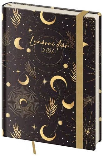 neuveden: Diář 2026 týdenní B6 lunární Luna s gumičkou