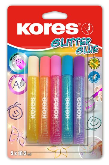 neuveden: Kores Glitter glue pastel 5 x 10,5 ml