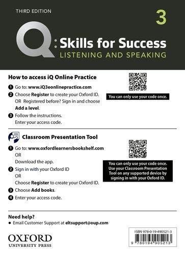 Craven Miles: Q Skills for Success 3 Listening & Speaking Teacher´s Access Card, 3rd