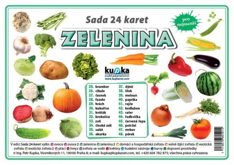 Kupka Petr: Sada 24 karet - zelenina Kupka Petr: Sada 24 karet - zelenina