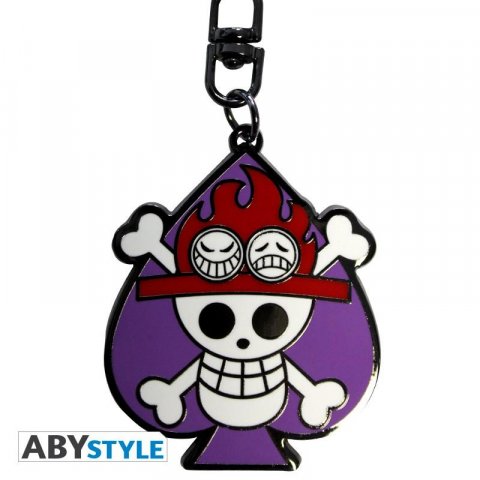 neuveden: ONE PIECE Kovová klíčenka - Lebka Ace
