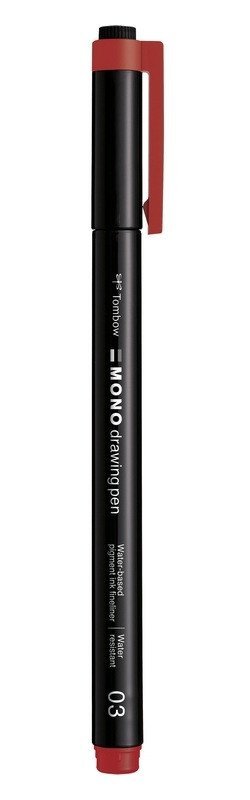 neuveden: Tombow Fineliner MONO drawing pen, 0,35mm - červená