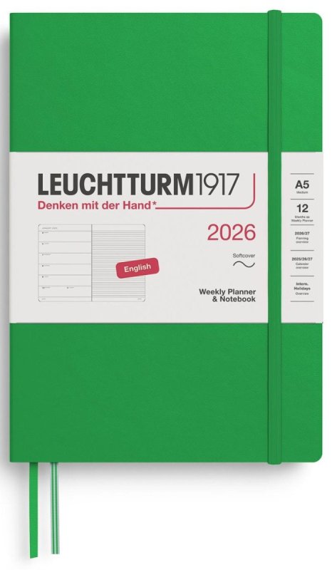 neuveden: Weekly Planner & Notebook 2026 Medium (A5) Spring Leaf