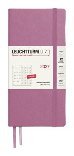 -: Týdenní plánovač & Zápisník Dusty Rose, tečkovaný Wallet B6+ x A6 2027, ang