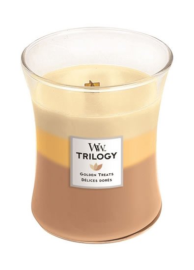 neuveden: WoodWickTrilogy Golden Treats svíčka loď Trilogy 453,6g