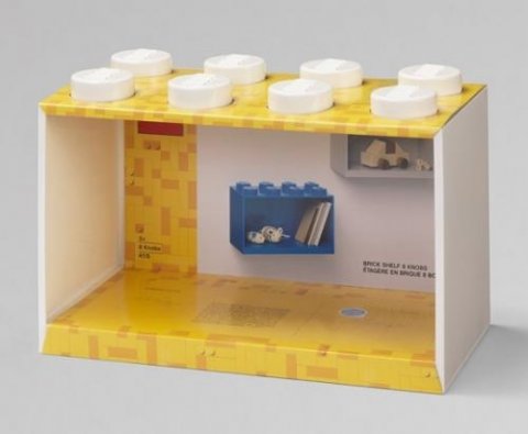 neuveden: Police nástěnná LEGO Brick 8 - bílá