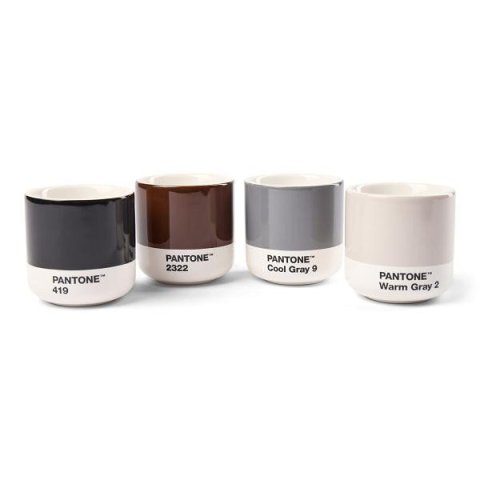 neuveden: Pantone Hrnek Macchiato - Warm Gray, Cool Gray, Brown, Black (set 4 ks)