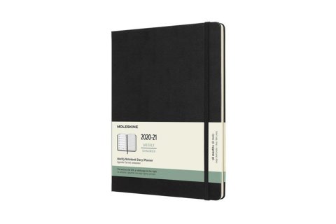 neuveden: Moleskine: Plánovací zápisník 2020-2021 tvrdý černý XL