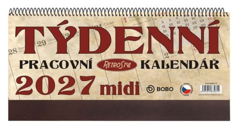 : Pracovní kalendář 2027 MIDI Retro