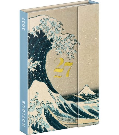 : Diář 2027: Katsushika Hokusai - týdenní, magnetický, 11 x 16 cm
