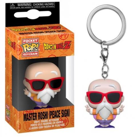 neuveden: Funko POP Keychain: Dragon Ball Z - Master Roshi (Peace Sign) - klíčenka